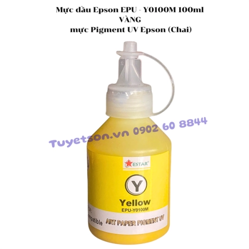 display Mực dầu Epson EPU-Y0100M 100ml VÀNG - mực Pigment UV Epson 2