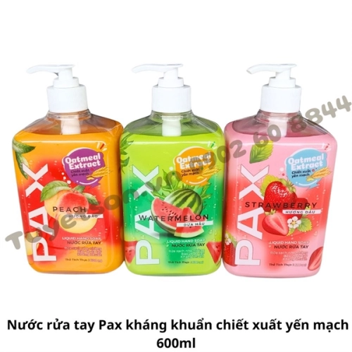 display Nước rửa tay Pax kháng khuẩn chiết xuất yến mạch 600ml 1