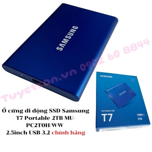 display Ổ cứng di động SSD Samsung T7 Portable 2TB MU-PC2T0H/WW 2.5inch USB 3.2 chính hãng 1