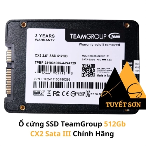 display Ổ cứng SSD TeamGroup 512Gb CX2 Sata III Chính Hãng 1