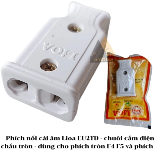 display Phích nối cái âm Lioa EU2TD - chuôi cắm điện 2 chấu tròn 1