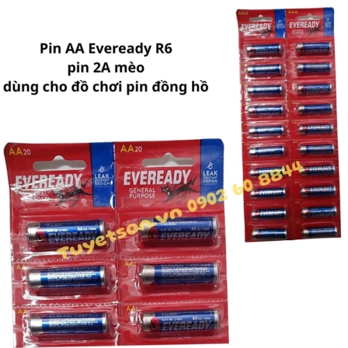 display Pin AA Eveready R6 - pin 2A mèo đồ chơi pin đồng hồ 1