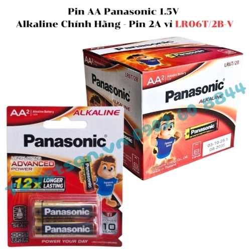 display Pin AA Panasonic 1.5V Alkaline Chính Hãng - Pin 2A vỉ LR06T/2B-V 2
