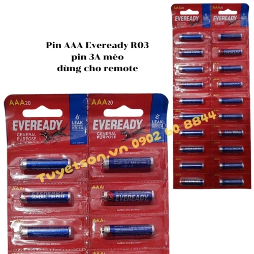 display Pin AAA Eveready R03 - pin 3A mèo remote 1