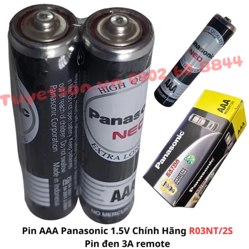 display Pin AAA Panasonic 1.5V Chính Hãng R03NT/2S-V - Pin đen 3A remote 1