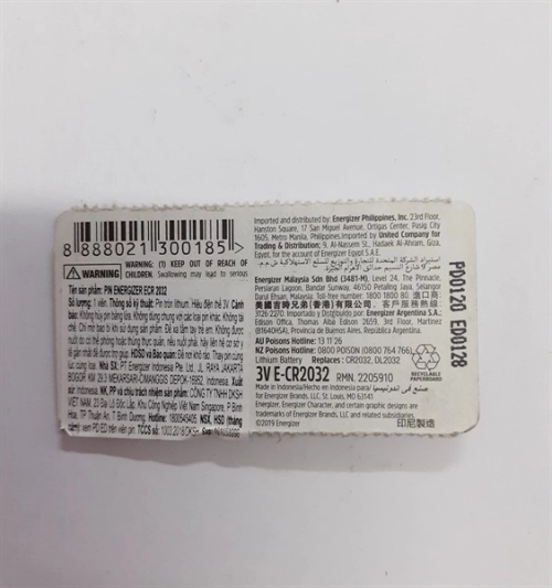 display Pin cmos Energizer CR2032 3V 2