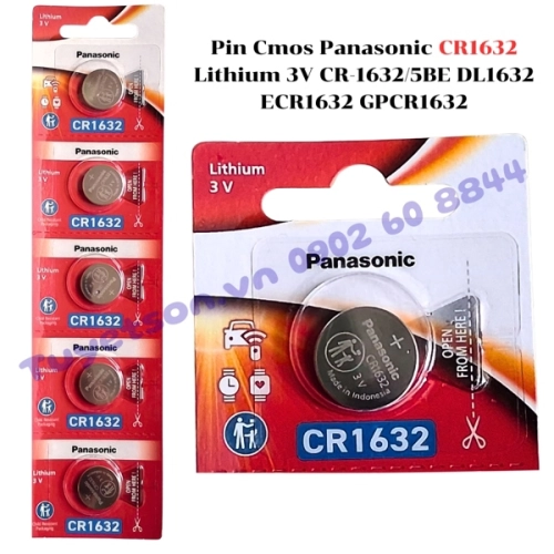 display Pin Cmos Panasonic CR1632 Lithium 3V CR-1632/5BE DL1632 ECR1632 GPCR1632 1