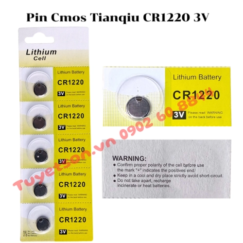 display Pin Cmos Tianqiu CR1220 3V 1