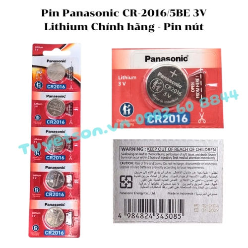 display Pin Panasonic CR-2016/5BE 3V Lithium Chính hãng - Pin nút 1