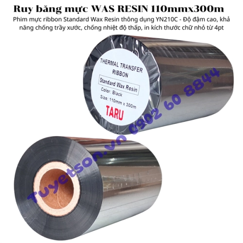 display YN210C Ruy băng mực Wax Resin - Standard Wax Resin thông dụng 110mmx300m - Phim mực ribbon 1