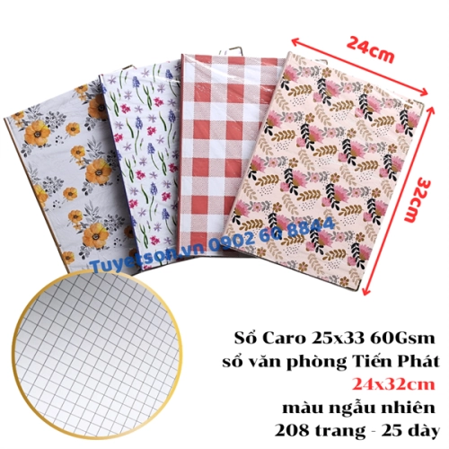 display Sổ Caro 25x33 60Gsm - sổ văn phòng Tiến Phát 24x32cm màu ngẫu nhiên 1