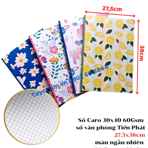 display Sổ Caro 30x40 60Gsm - sổ văn phòng Tiến Phát 27.5x38cm màu ngẫu nhiên 1