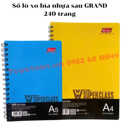 display Sổ lò xo bìa nhựa sau GRAND 240 trang 1