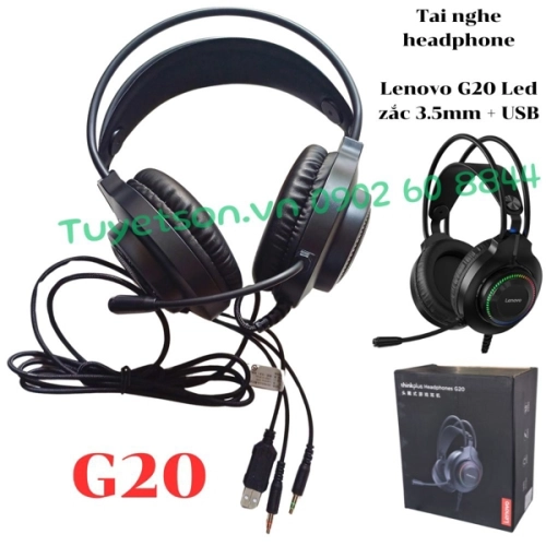 display Tai nghe headphone Lenovo G20 Led - 2 jack 3.5mm + USB 1