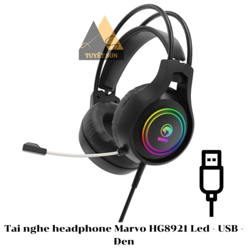 display Tai nghe headphone Marvo HG8921 Led - USB - Đen 1