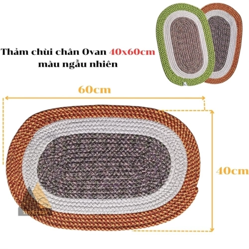 display Thảm chùi chân Ovan 40x60cm - màu ngẫu nhiên 1