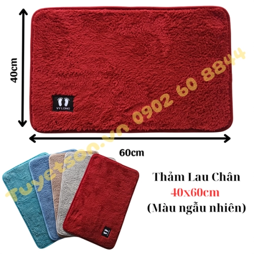 display Thảm lông chùi chân 40x60cm - thảm bàn chân màu ngẫu nhiên 1