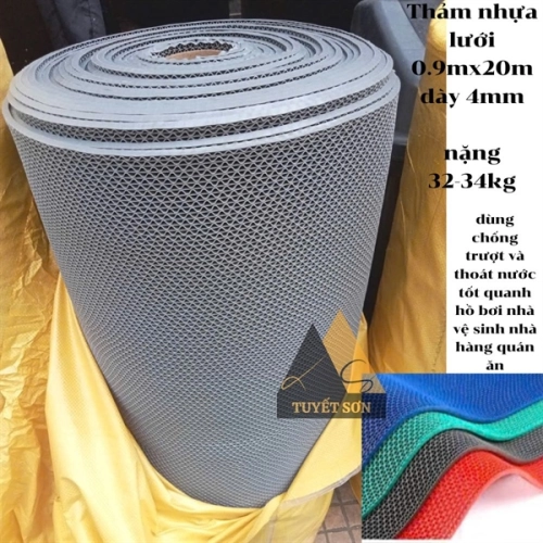 display Thảm nhựa lưới 0.9mx20m dày 4mm 1