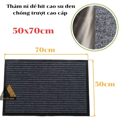 display Thảm nỉ đế hít cao su đen chống trượt cao cấp 50x70cm 3