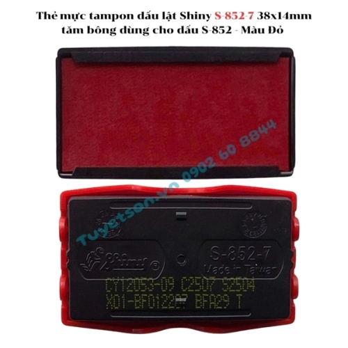 display Thẻ mực tampon dấu lật Shiny S-852-7 38x14mm - tăm bông dùng cho dấu S-852 1