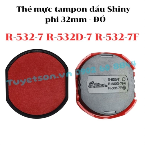 display Thẻ mực tampon dấu Shiny R-532-7 R-532D-7 R-532-7F phi 32mm 1