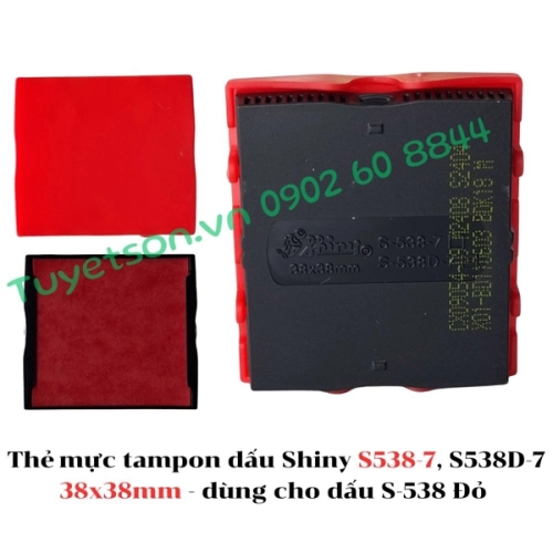 display Thẻ mực tampon dấu lật Shiny S-538-7 38x38mm - tăm bông dùng cho dấu S538 1