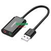 list USB to Sound Ugreen 30724 15cm (USB 2.0 sang Loa + MIC 3.5mm US205 20030724) 1