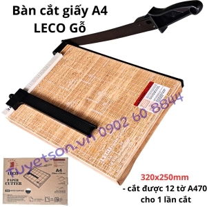 Bàn cắt giấy gỗ Leco A4 320x250mm - cắt được 12 tờ A470 cho 1 lần cắt