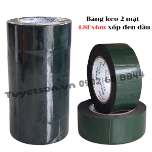 Băng keo 2 mặt 4.8Fx6m xốp đen dầu