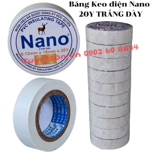 Băng Keo điện Nano 1.8Fx20Y Trắng DÀY