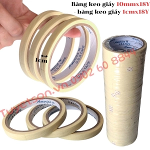 Băng keo giấy 10mmx18Y - băng keo giấy 1cmx18Y