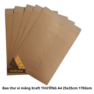 Bao thư xi măng Kraft THƯỜNG A4 25x35cm 170Gsm