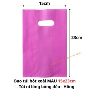 Bao túi hột xoài MÀU 15x23cm - túi PE màu ni lông bóng dẻo nhiều màu