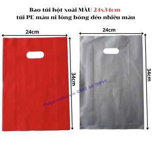 Bao túi hột xoài MÀU 24x34cm - túi PE màu ni lông bóng dẻo nhiều màu