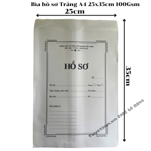 Bìa hồ sơ Trắng A4 25x35cm 100Gsm