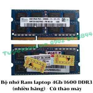 Bộ nhớ Ram laptop 4Gb/1600 DDR3 (nhiều hãng)