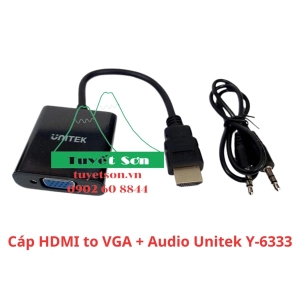 Cáp HDMI to VGA + Audio Unitek Y-6333 (BOX)