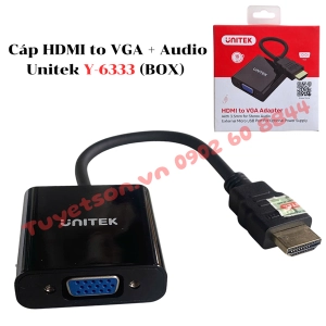 Cáp HDMI to VGA + Audio Unitek Y-6333 (BOX)