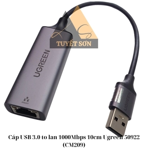 Cáp USB 3.0 to lan 1000Mbps 10cm Ugreen 50922 (CM209)