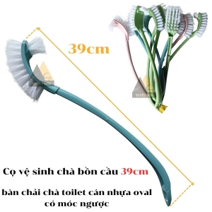 Cọ vệ sinh chà bồn cầu 39cm - bàn chải chà toilet cán nhựa oval có móc ngược