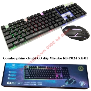 Combo phím chuột CÓ dây Misuko KB-C024 XK-01 USB led RGB