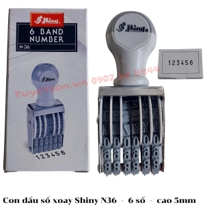 Con dấu số xoay tay Shiny N-36 6 số cao 5mm