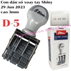 Con dấu số xoay tay Shiny D-5 29-Jun-2023 cao 3mm