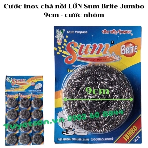 Cước inox chà nồi LỚN Sum Brite Jumbo 9cm - cước nhôm
