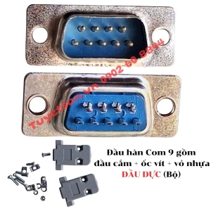 Đầu hàn Com 9 gồm đầu cắm + ốc vít + vỏ nhựa ĐẦU ĐỰC