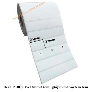 Decal NHIỆT 35x22mm 3 tem - giấy in mã vạch in tem