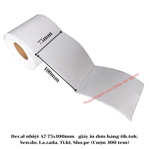 Decal nhiệt A7 75x100mm - giấy in đơn hàng tik.tok, Sen.do, La.zada, Ti.ki, Sho.pe