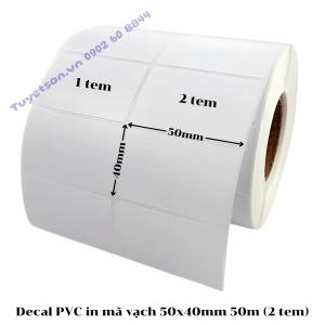 Decal PVC 50x40mm 2 tem nhựa