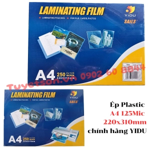 Ép Plastic A4 125Mic 220x310mm - chính hãng YIDU