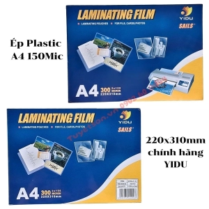 Ép Plastic A4 150Mic 220x310mm - chính hãng YIDU